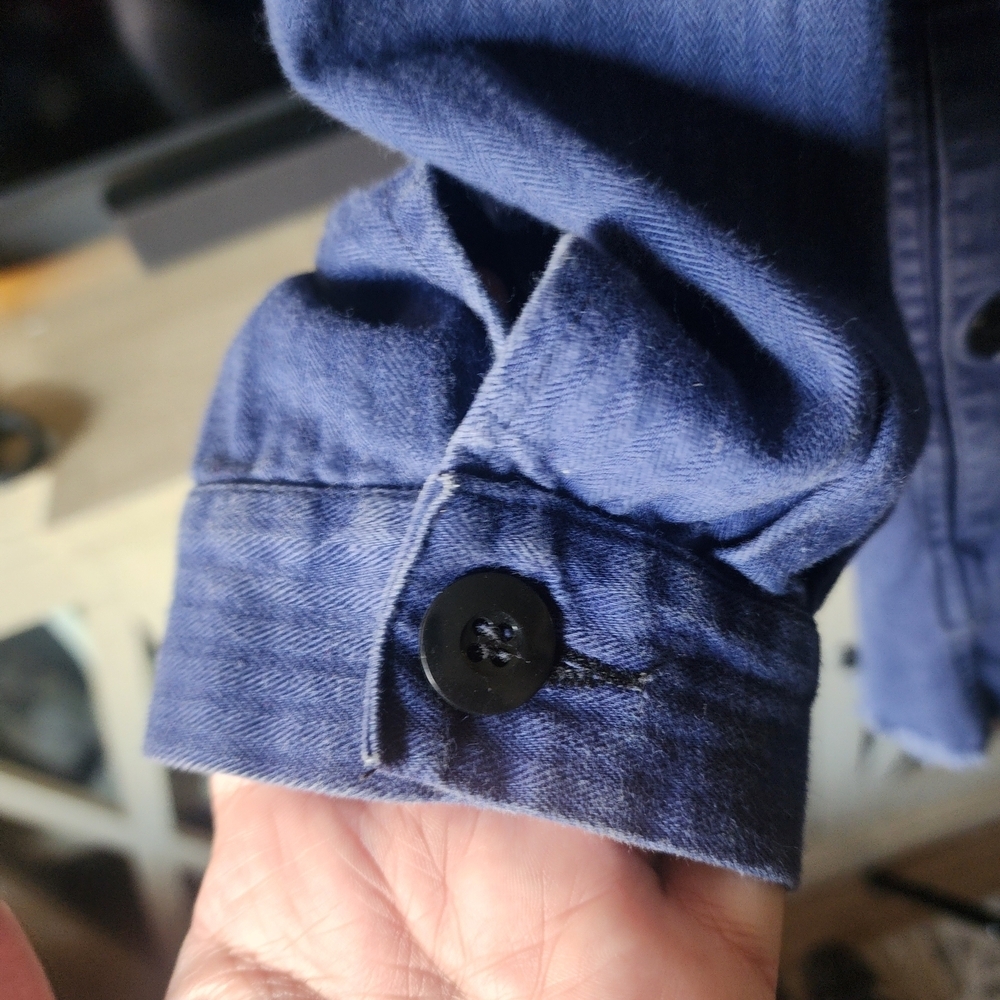 Reformation Chambray Utility Jacket Denim Overshirt Blue Workwear Button Front - Picture 4 of 13